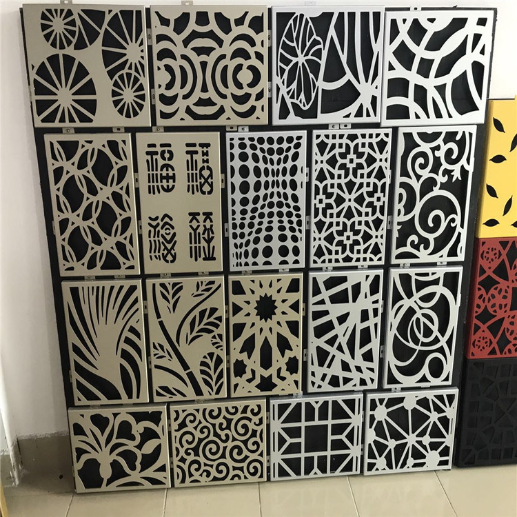 Laser Cutting Perforated Facade Wall Decoration with Carved Aluminum Cladding Panel