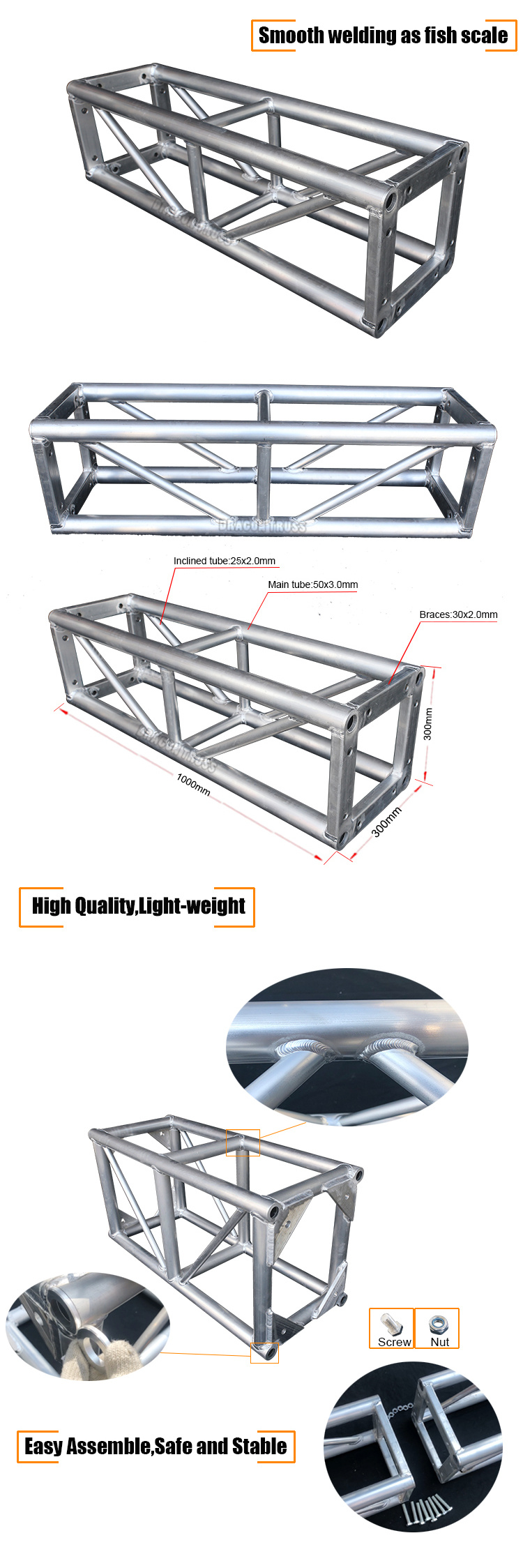 Aluminum Outdoor Concert Stage Lighting Truss for Events