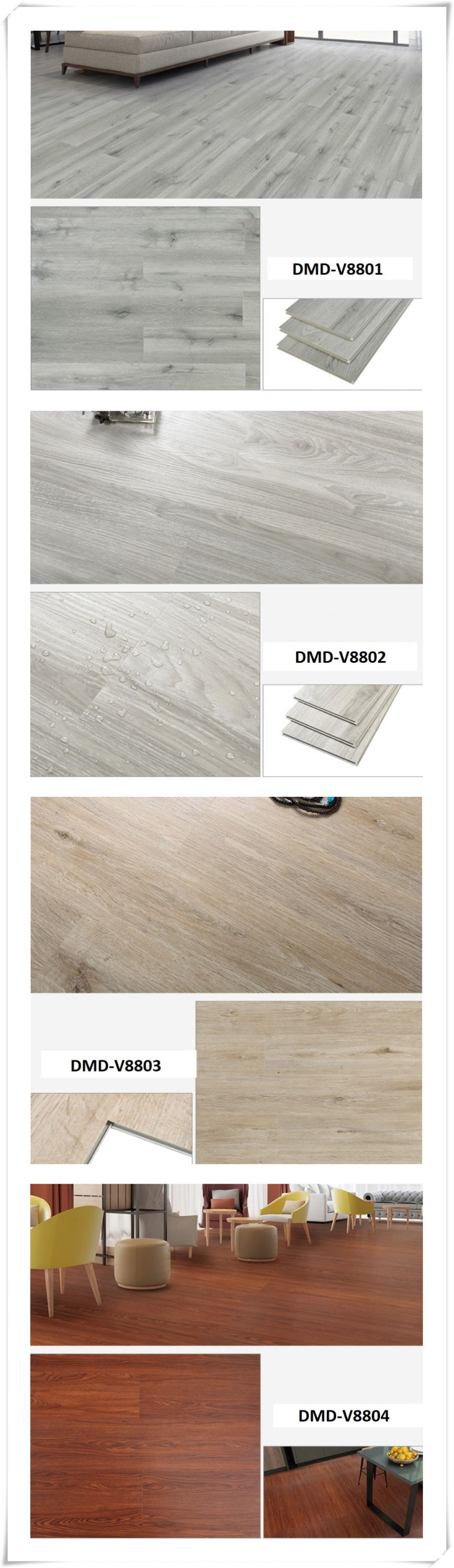 Wood Effect Dry Back Luxury Vinyl Lvt Flooring/PVC Flooring