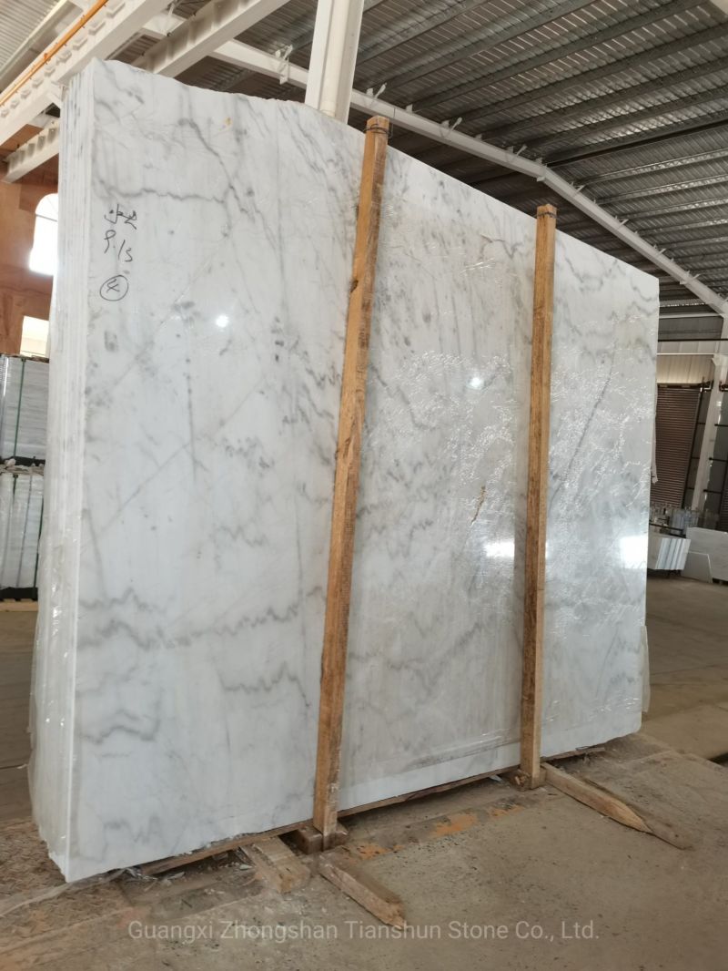 Types of 24X24 Carrara White Cheap Marble Stone Slab Polishing
