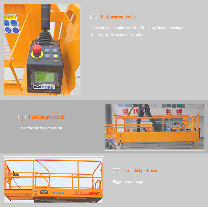 Self-Propelled Hydraulic Scissor Elevating Platform Height to 12m