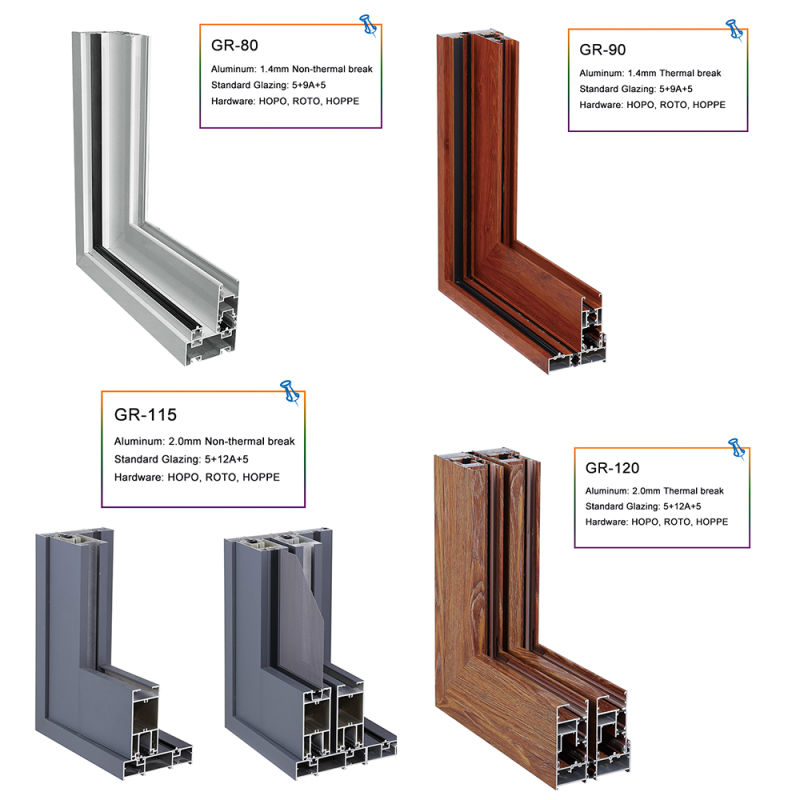 White Powder Coated White Sliding Aluminum Window