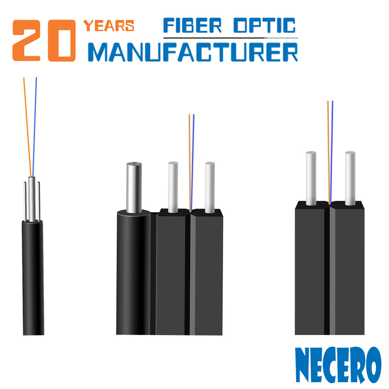 1, 2, 4 Cores Singlemode G657A1/A2 Fibre Optic Network FTTH Drop Cable G657A Fiber