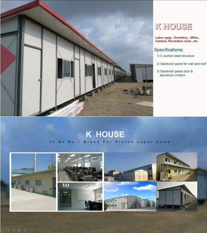 Two Floor Labour Camp Mining Camp Steel Structure Sandwich Panel Wall Prefab House