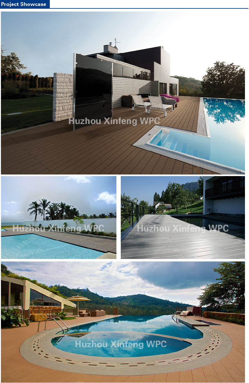 Weather Resistant Embossed WPC Decking with Wood Grain Appearence