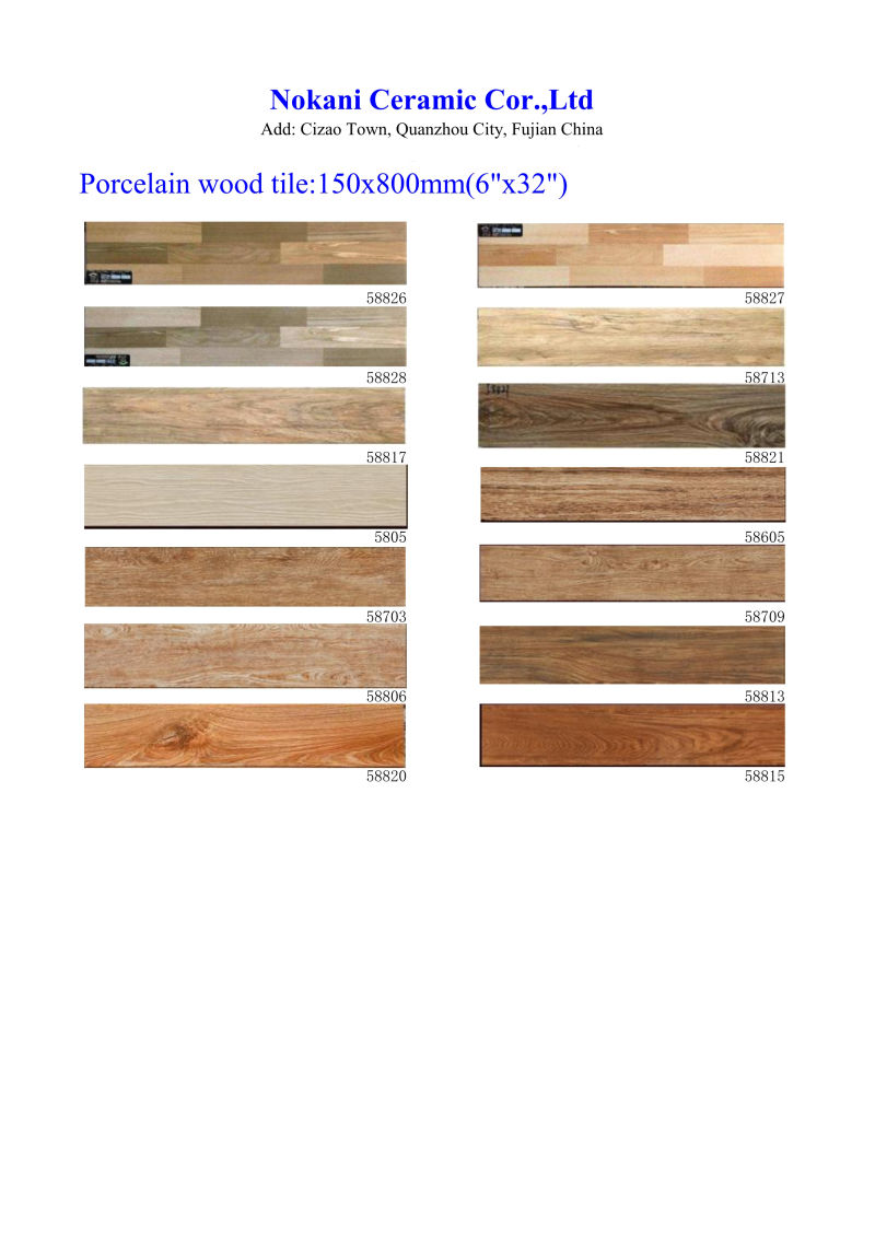 150X800mm Wood Look Ceramic Floor Tiles for Indoor Decoration