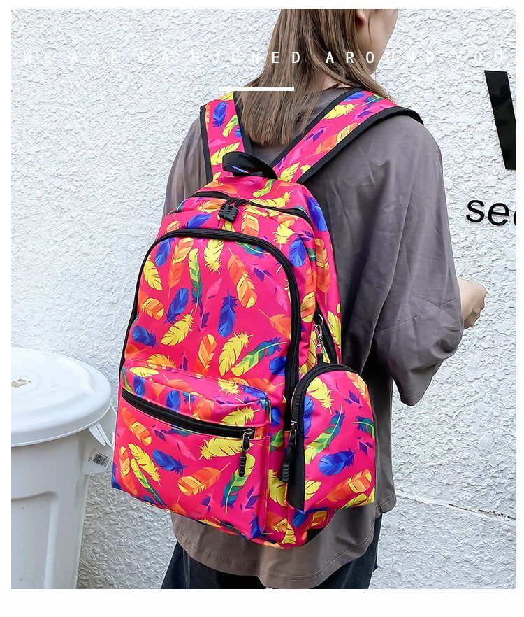 New Fashion Leaf Pattern Design High Quality School Backpack