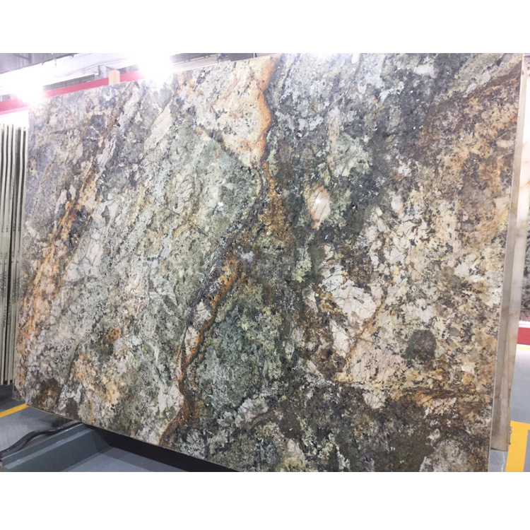 Luxury Brazil Imported Stone Shangrila Golden Brown Granite Slab