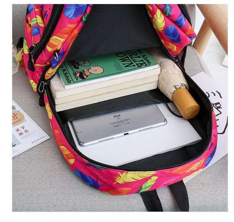 New Fashion Leaf Pattern Design High Quality School Backpack