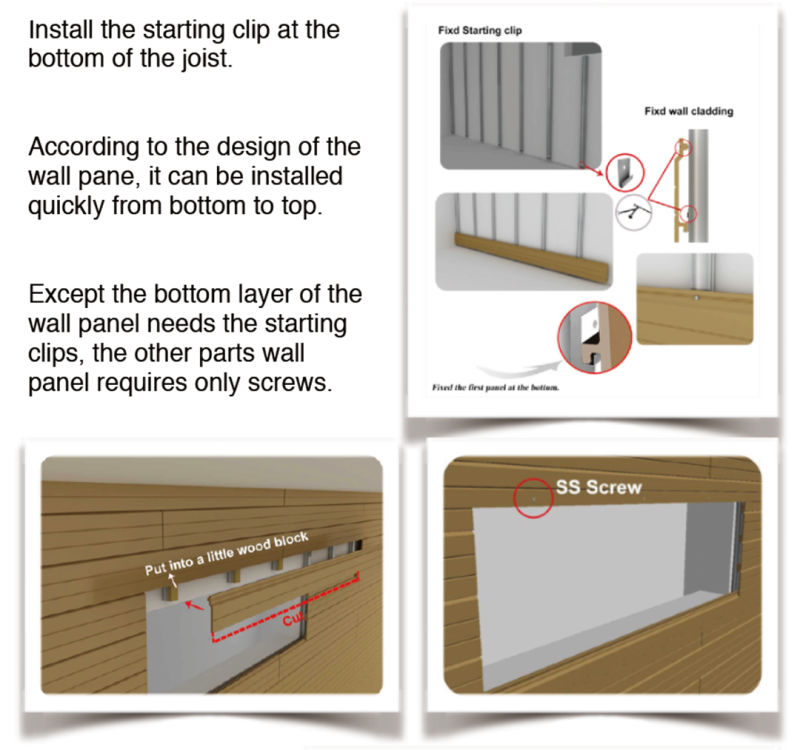 Exterior WPC Composite Paneling Wall Wood Outdoor PVC Outside Wall Cladding