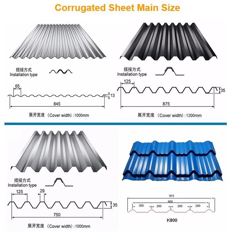 Standard Weight 2mm 3mm 4mm 5mm Thick Corrugated Roofing Sheet