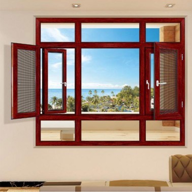 Double Glazing Laminated Glass Pushout Casement Window Aluminium Frame