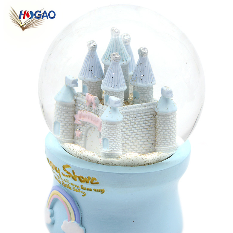 Custom Made Dreamlike Resin Castle Water Glitter Snow Globe