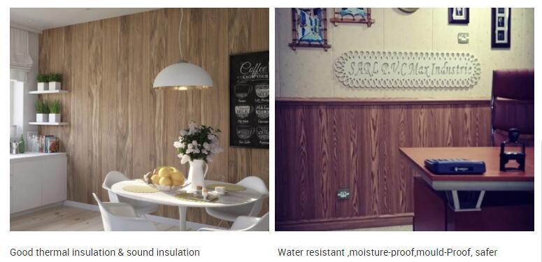 Wood Color Plastic Wall Panel Decorativo PVC 3D Board