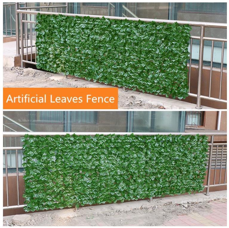 Outdoor PVC Garden Artificial Green Grass Leaf Fence