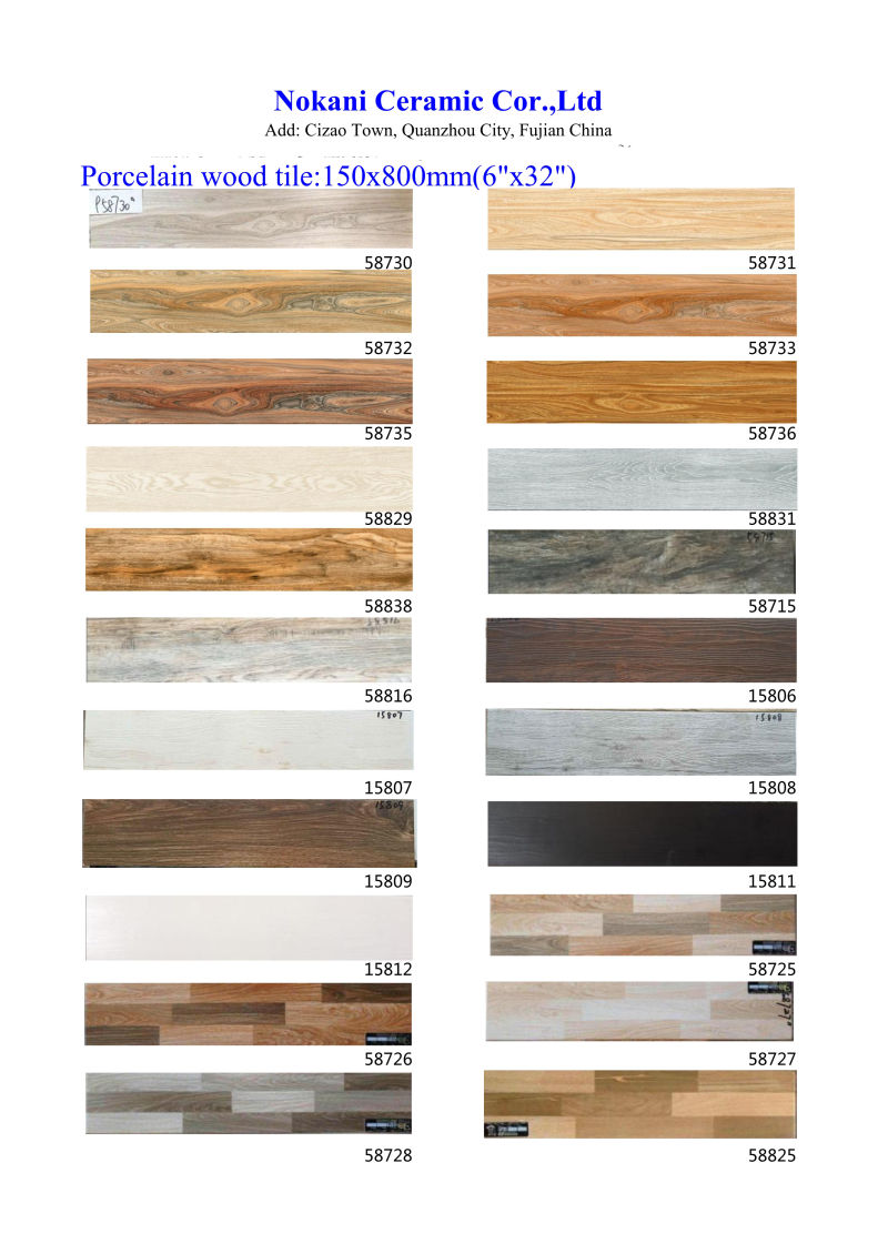 150X800mm Wood Look Ceramic Floor Tiles for Indoor Decoration