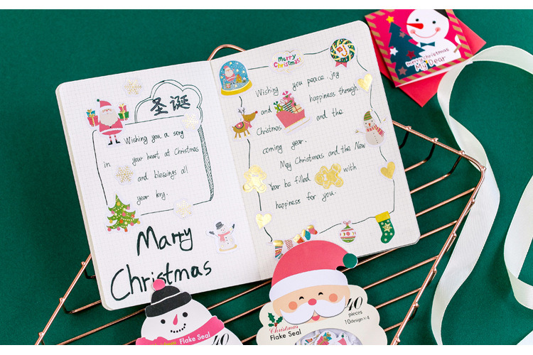 Santa Claus Design Sticker for Adorning Books