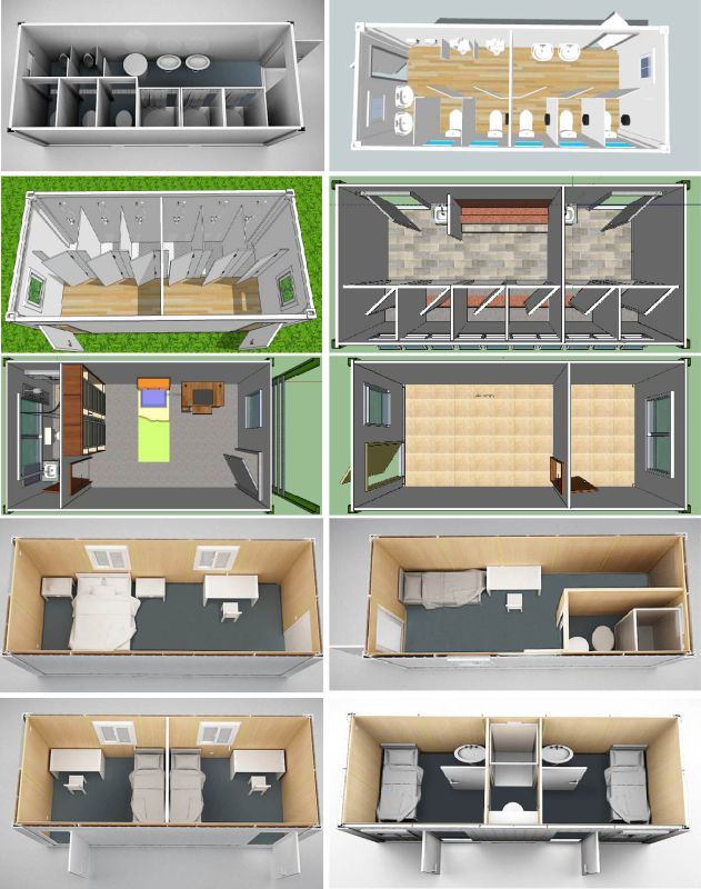 Sandwich Panel Flat Pack Container House for Single Apartment