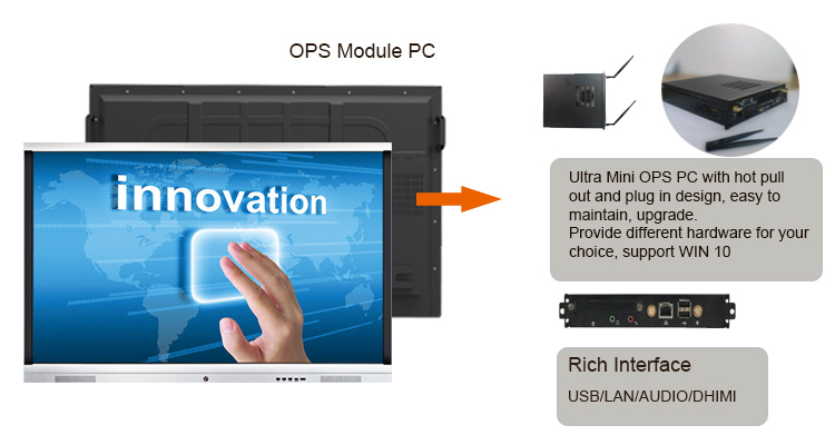 Infrared 20 Multi Touch LED Display UHD Smart Board Interactive Flat Panel 65 Inch