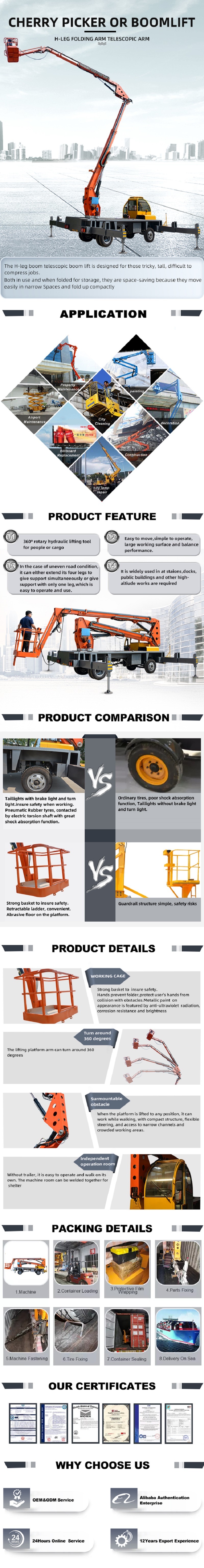 Tuhe 18m Lifting Equipment Articulated Boom Lift