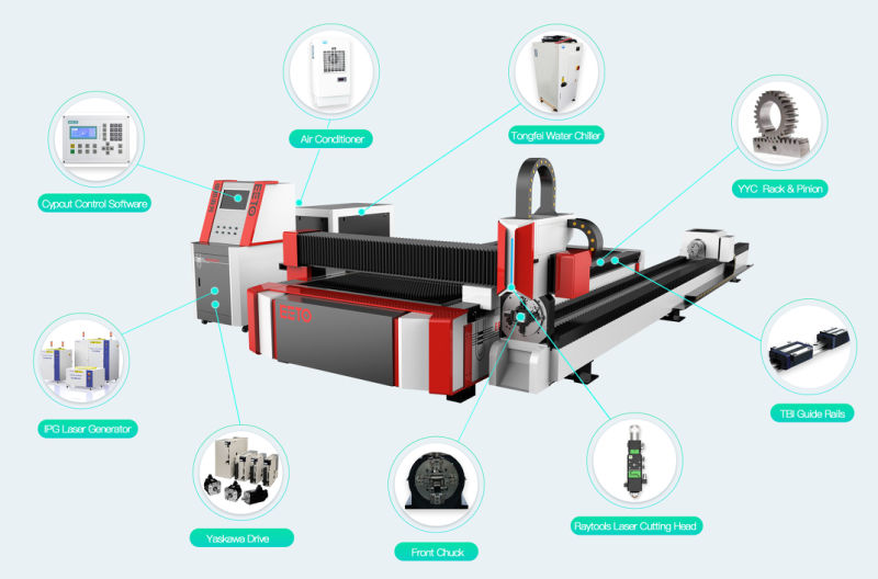 Eeto-Flsp3015 Metallic Sheet and Pipe Cutting Machine for 14mm Metallic Sheet and Pipe