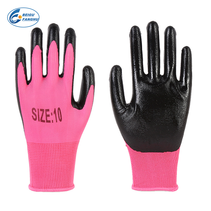 Factory Durable Labor Glove, Industrial Nitrile Protective Safety Work Gloves
