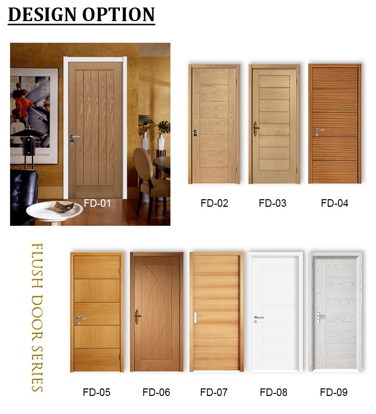 Raised Panel PVC Wood Door for Interior