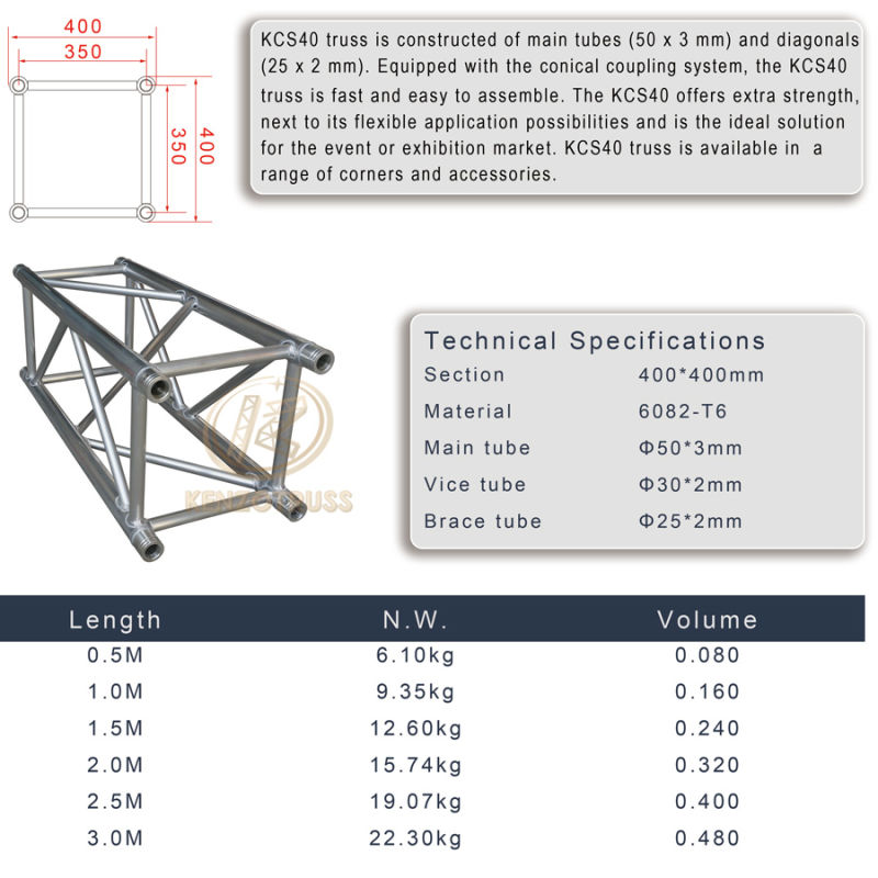 Durable Aluminum Outdoor Truss Portable Performance Stage Truss for Concert