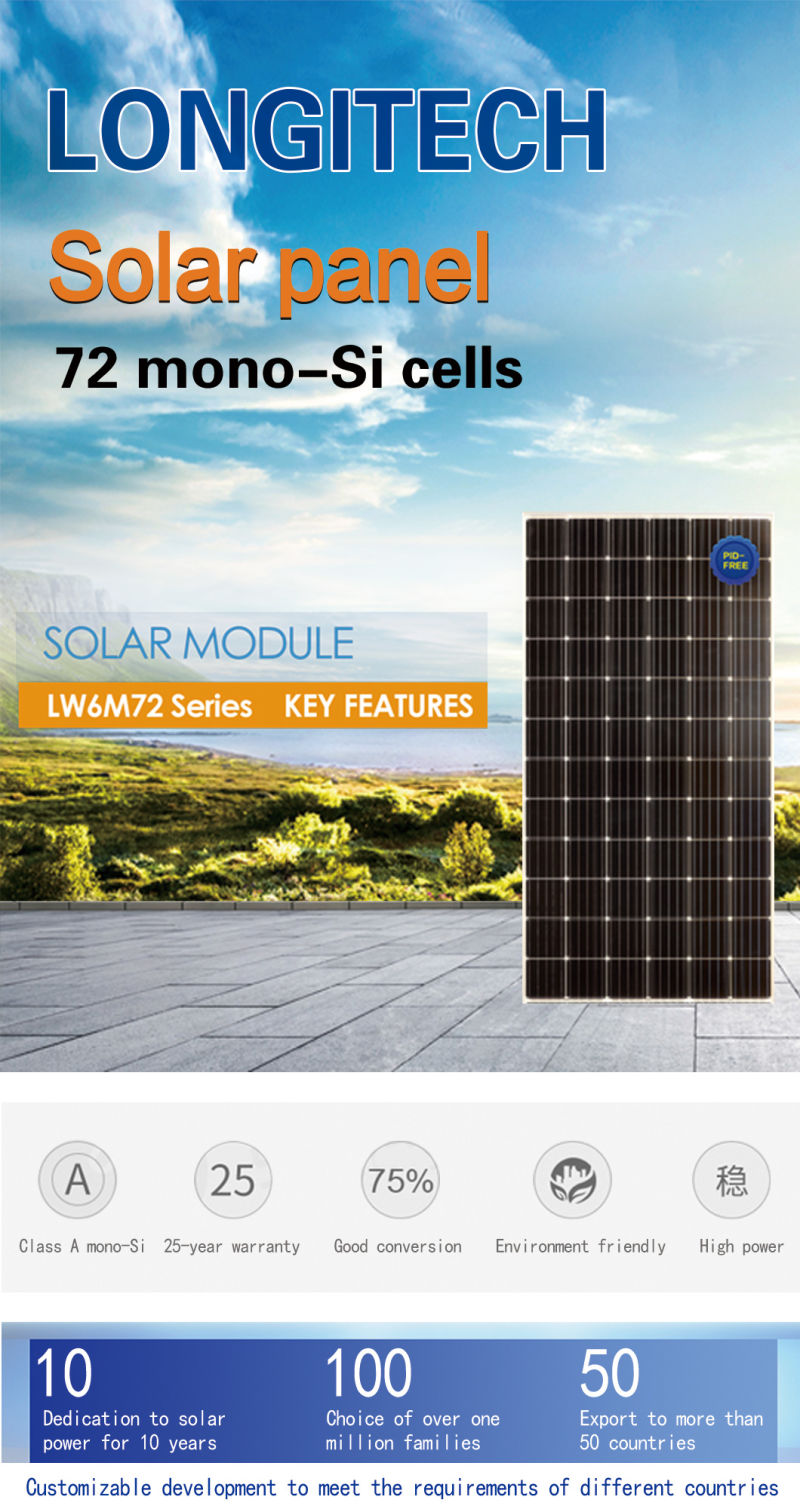 Customized 400W 370W 300W Mono Commercial Thin Film Solar Panels