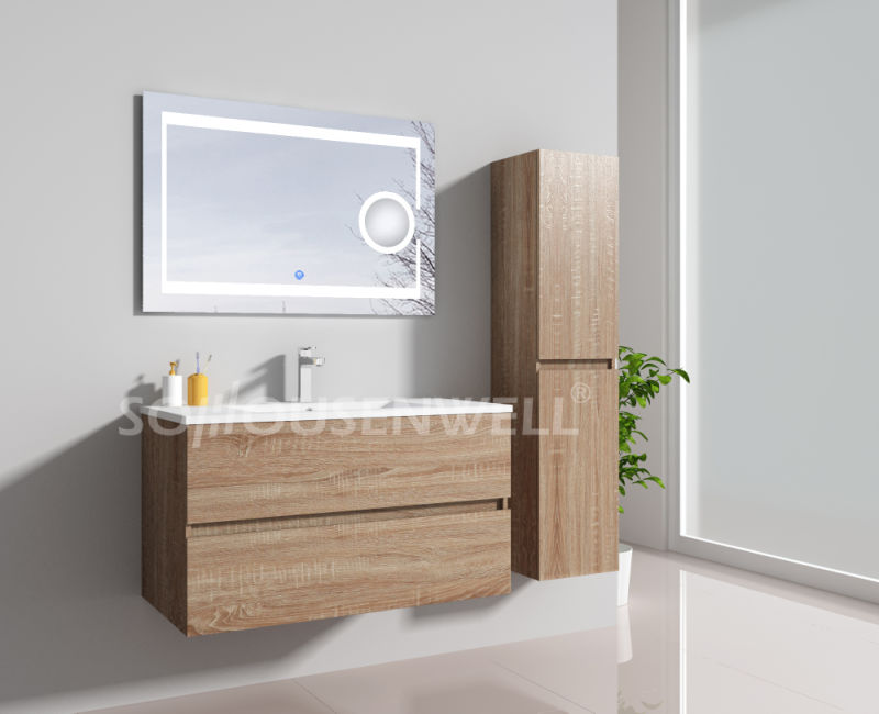 Large Size Home Use Wood Bathroom Vanities with LED and Magnifier