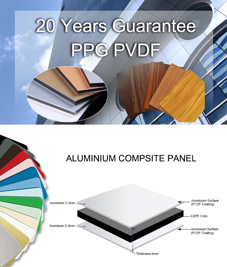 Aluminium Sheet Curtain Wall Cladding Panel ACP Aluminum Composite Panels (RCB2015-N016)