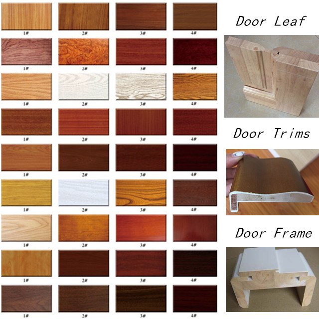 Solid Wood Non-Painting PVC Film Finished Interior Wood Door