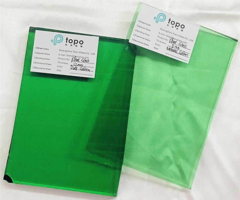12mm 2140mm*3300mm Dark Green Natural Green Float Glass Sheet (C-DG)