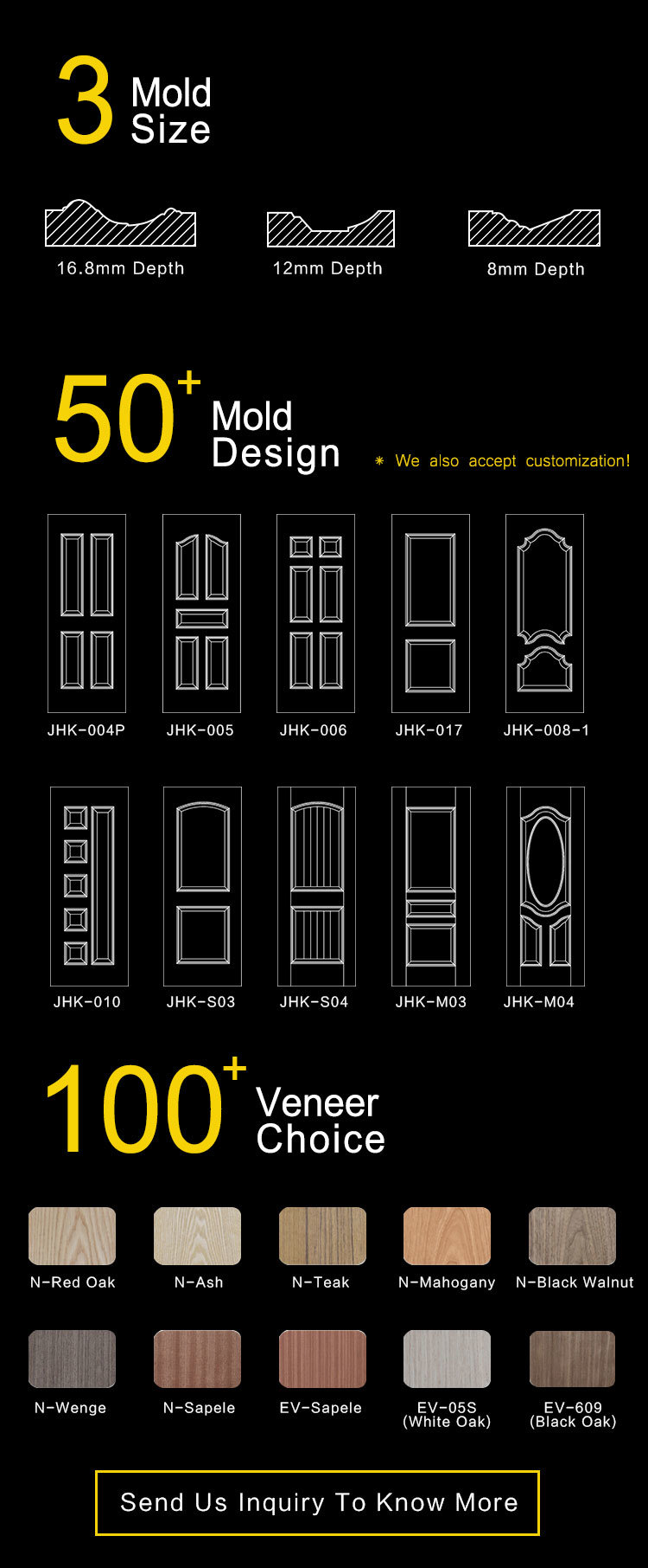 Jhk-005 Engineered Wood Veneer High Quality Door Skin Prices