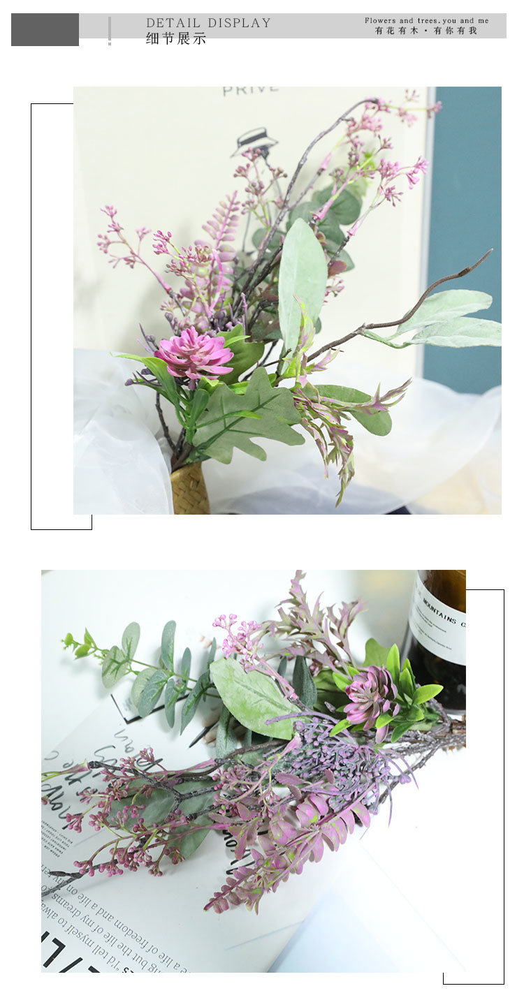 Artificial Eucalyptus Leaves Branch Fake Leaf Table Decoration Dy1-3227