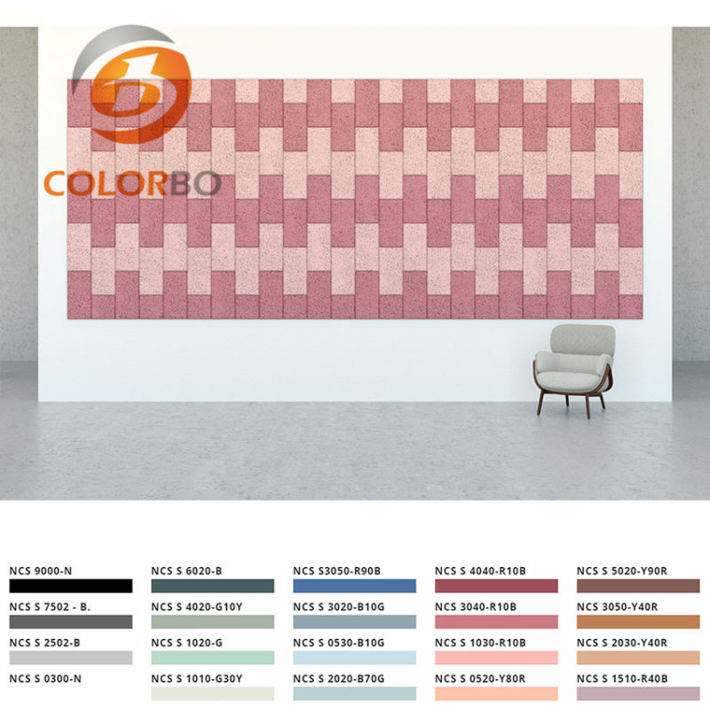 Color Surface Class a Fire Resistant Wood Wool Acoustic Panel