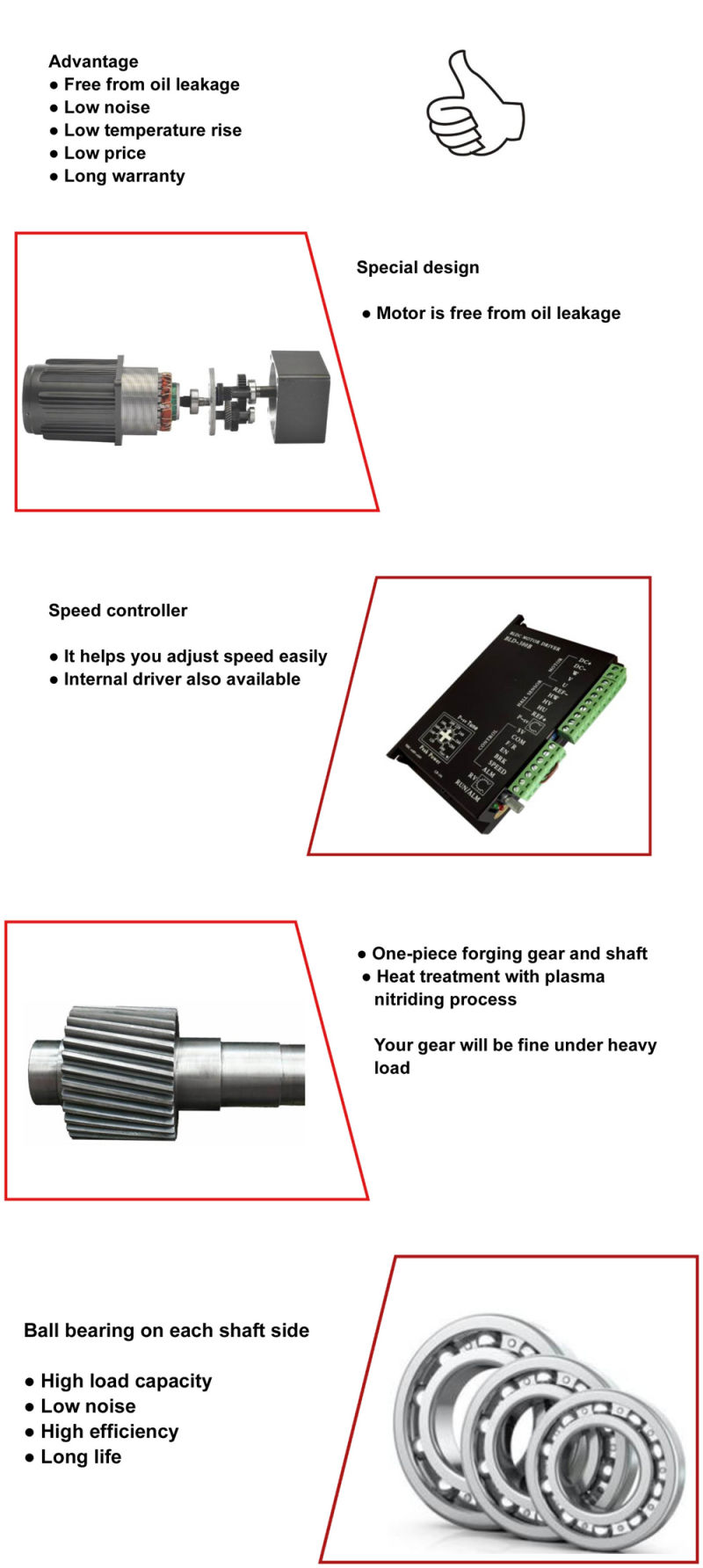 12V 24V 48V 310V DC BLDC Planetary Gearbox Gear Motor