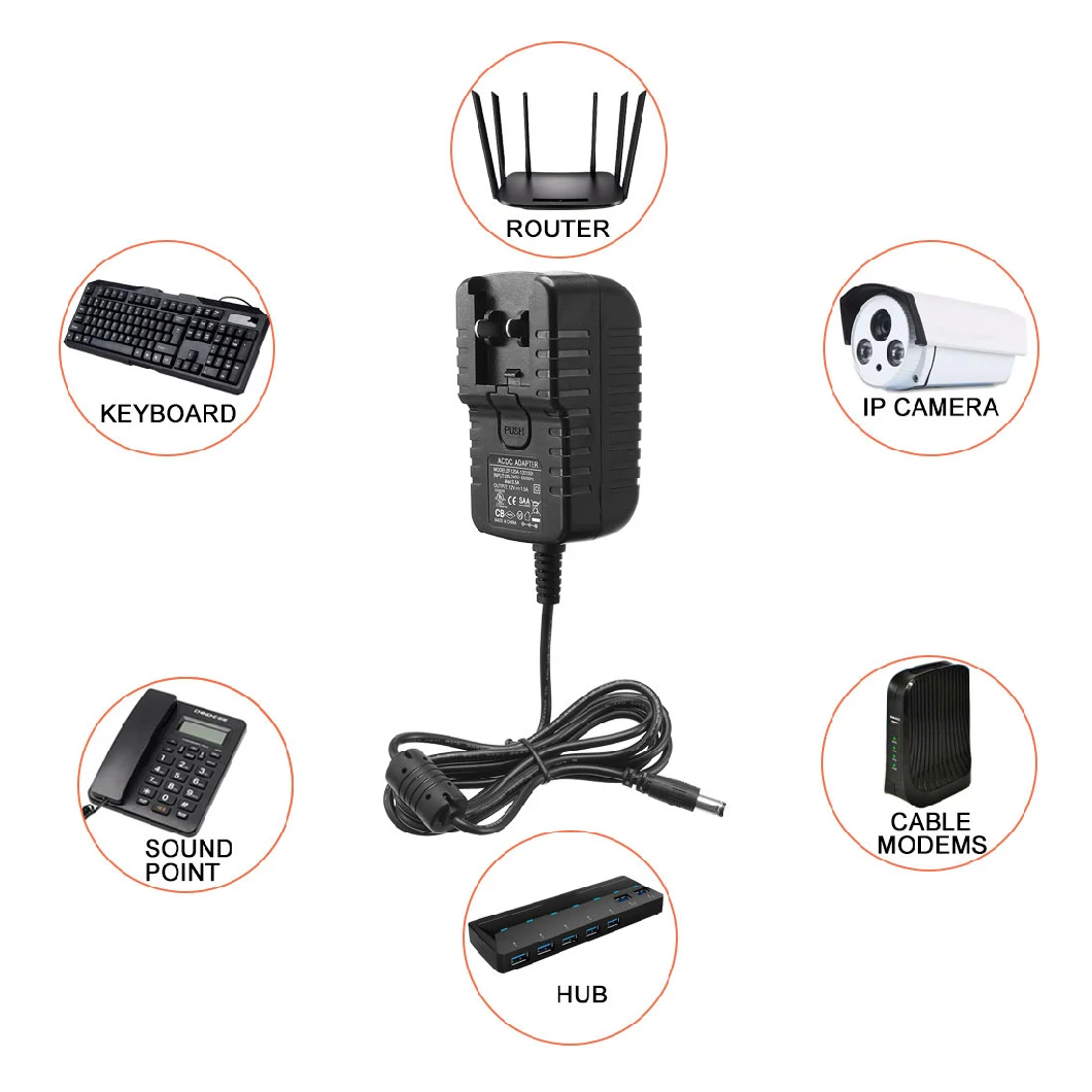 AC to DC Constant Voltage 12V 0.5A 500mA Multi Plug AC DC Adapter