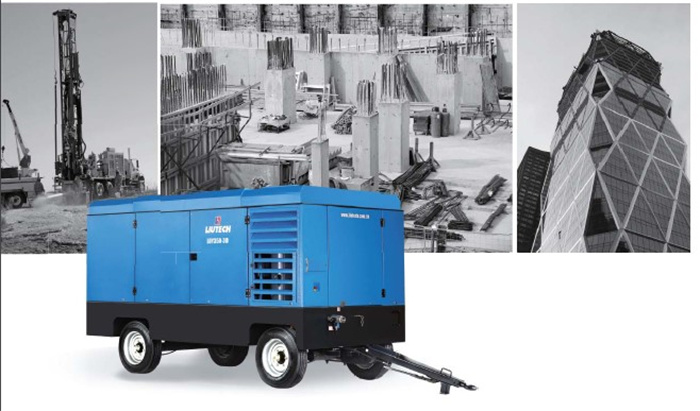 Diesel Mobile Air Compressor Industrial Air Compressor with Wheels