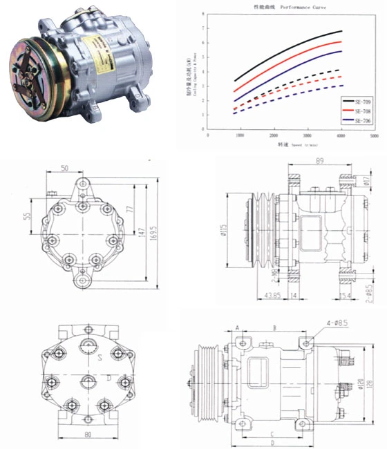 Auto Air Conditioning Compressor 10PA15c