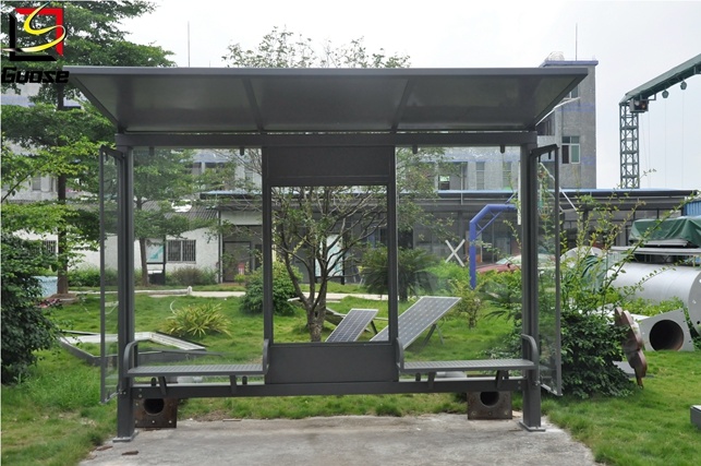 Air-Conditioned Solar Panel Advertising Bus Stop Shelter