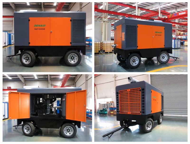 7bar 185cfm Diesel Movable Mobile Air Compressor for Sale