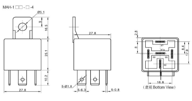 Meishuo mAh-112-2A-4 Automotive 12 Volt 40A Relay for Car Lamp