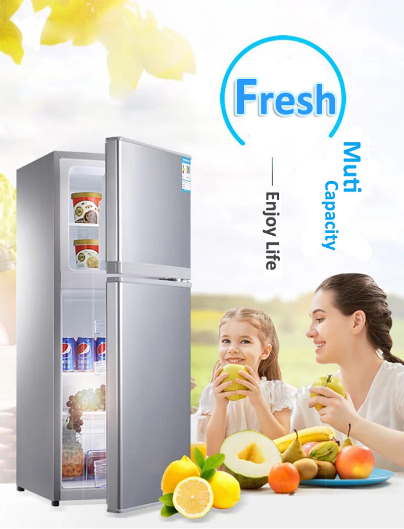 DC Compressor 12V 24V Compact Fridge Bcd-218 Solar Refrigerator