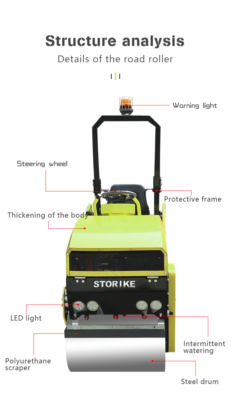 Quality Insurance 17 Years Factory Vibratory Mini Road Roller Compactor