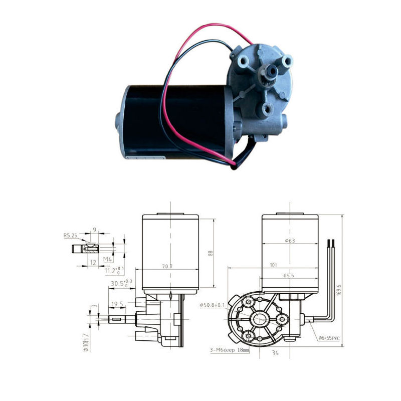 12V/24V 80rpm Electric/Electrical DC Geared Motor for Floor Polisher