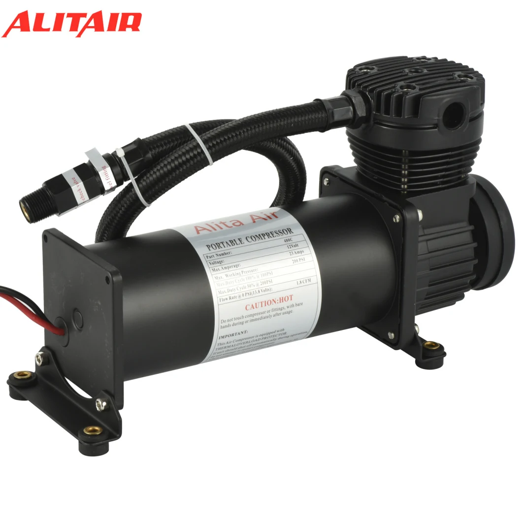 200psi 480c Stealth Black 12 Volt Air Ride Air Lift Air Compressor