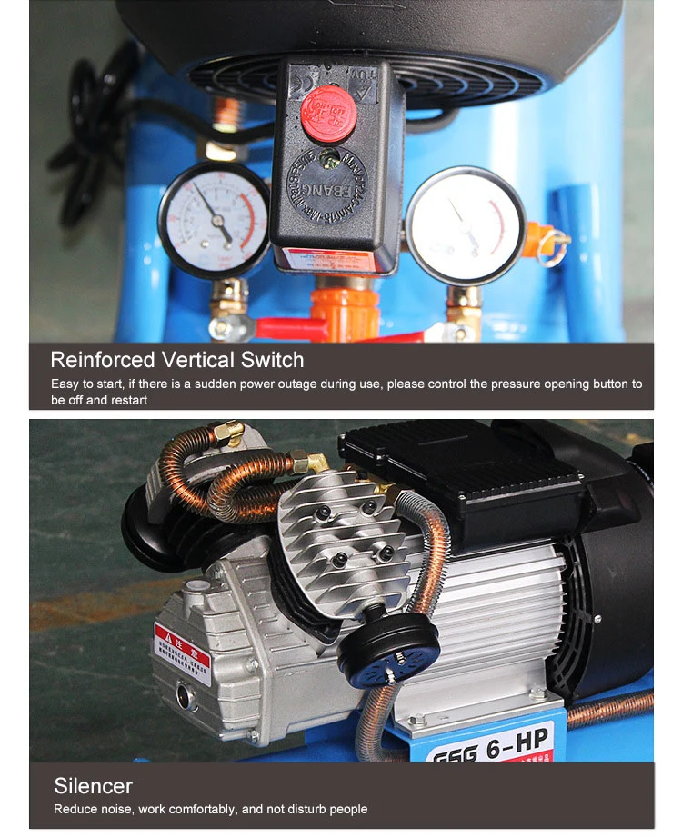 Portable Mini Electric Silent Screw Air Compressor for Sale High Pressure Piston Air Compressor