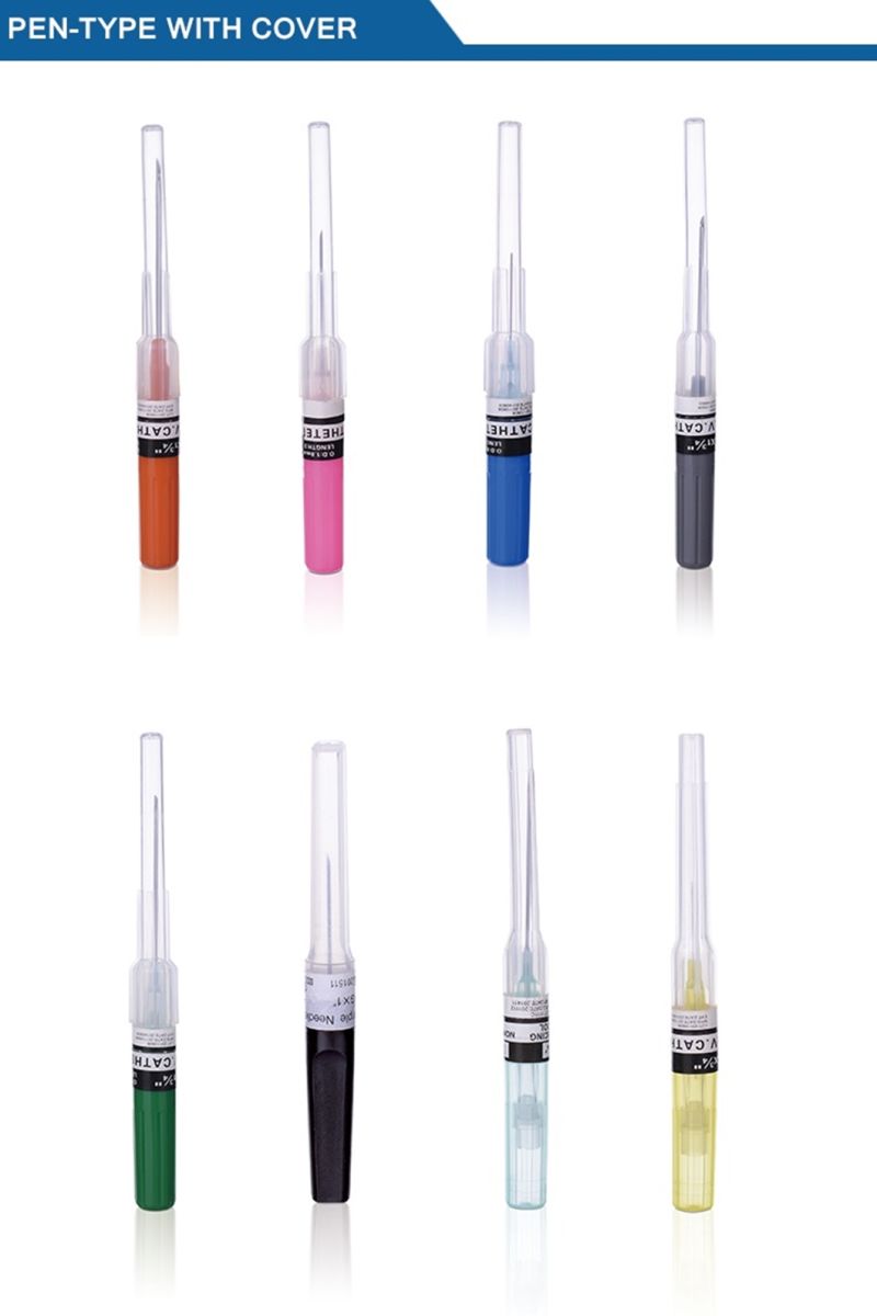 Different Types of Sterile Single Use Transparent IV Cannula Catheter Pen-Type