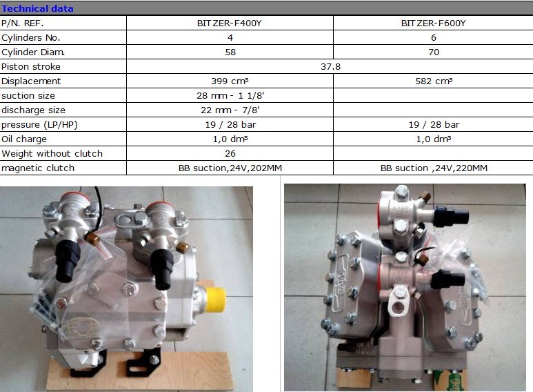 Bus Air Conditioner Parts Original Bitzer Compressor F400y